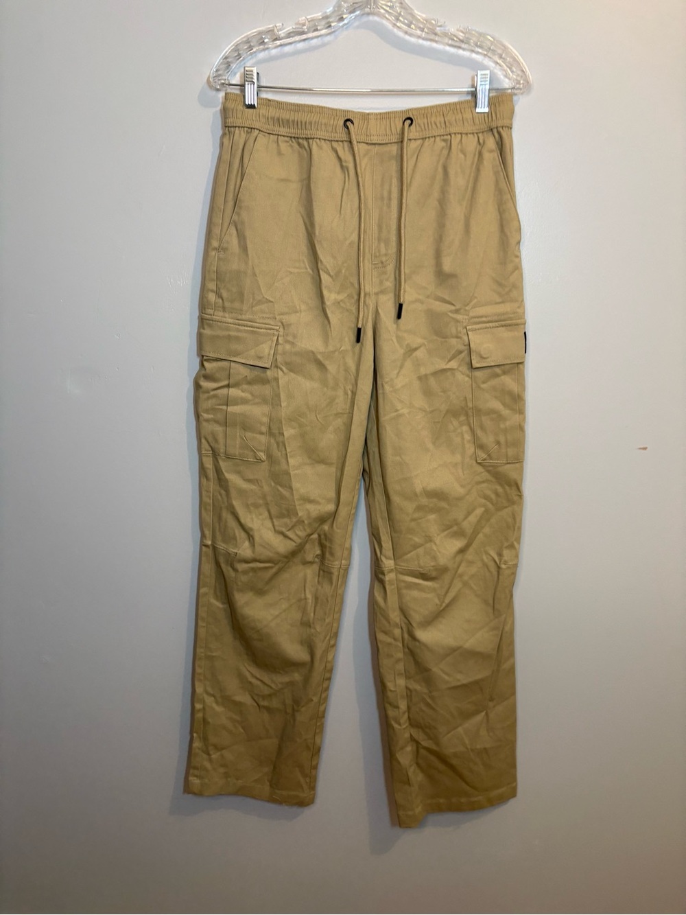 Wesc Men's Medium Women's Large Khaki Cargo Pants Drawstring Waist Gorpcore Hik - Picture 2 of 13